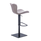 [Hydraulic Barstool] Black matt frame base + saddle leather & PU , Scratch-resistant and wear-resistant restaurant bar stools