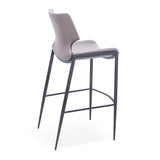 [Barstool] Gun color frame + saddle leather & PU , Modern Aesthetics Barstool - Enhance Your Space