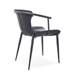 [Dining Chair] black matt frame + saddle leather & PU , Kitchen, dining room, and home armchair dining chairs
