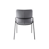 [Dining Chair] Gun color frame + saddle leather & PU , Family dinner party matching dining chairs
