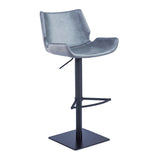 [Hydraulic Barstool] Gun color  steel frame base + PU , High-end business lounge bar counter Bar chair