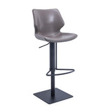 [Hydraulic Barstool] Black matt frame base + saddle leather & PU , Commercial & Household Modern Design Adjustable chair