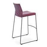 [Barstool] Gun color frame + saddle leather & PU , Hotel Restaurant Kitchen Bar Chair