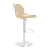 [Hydraulic Barstool] 201# burshed stainlee steel frame base + PU , High-Density Foam Body-Hugging Barstool
