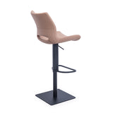 [Hydraulic Barstool] Gun color steel frame base + PU , Simple Back chair Cafe High Stool Barstool