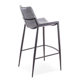[Barstool] Gun color frame + saddle leather & PU , Fashionable bar counter high stools
