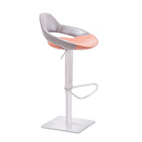 [Hydraulic Barstool] Black matt frame base + saddle leather & PU , Multi-color pattern commercial-grade hotel high barstool
