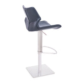 [Hydraulic Barstool] 201# burshed stainlee steel frame base + saddle leather & PU , Highly adjustable bar stools for banquet events