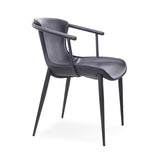 [Dining Chair] black matt frame + saddle leather & PU , Kitchen, dining room, and home armchair dining chairs