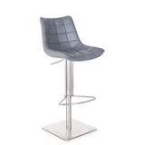 [Hydraulic Barstool] 201# burshed stainlee steel frame base + PU , Swivel High Back Bar Chairs for Home Kitchen Counter
