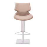 [Hydraulic Barstool] 201# burshed stainlee steel frame base + PU , Home Breakfast Nook Kitchen Bar chair