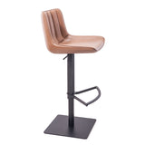 [Hydraulic Barstool] Black matt frame base + PU , Upholstered Kitchen Island Swivel Bar Chair