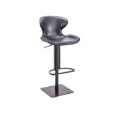 [Hydraulic Barstool] Black matt frame base + saddle leather & PU , Home interior Decoration Enveloping Backrest Bar Stools