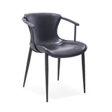 [Dining Chair] black matt frame + saddle leather & PU , Kitchen, dining room, and home armchair dining chairs