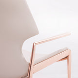 [Dining Chair] rose gold frame + saddle leather & PU , Hotel banquet with armchair dining chairs
