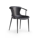 [Dining Chair] black matt frame + saddle leather & PU , Kitchen, dining room, and home armchair dining chairs