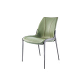 [Dining Chair] Wood vaneer frame + saddle leather & PU ,Restaurant and hotel facilities with armless dining chairs