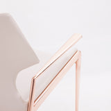 [Dining Chair] rose gold frame + saddle leather & PU , Hotel banquet with armchair dining chairs