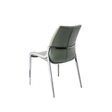 [Dining Chair] Wood vaneer frame + saddle leather & PU ,Restaurant and hotel facilities with armless dining chairs