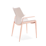 [Dining Chair] rose gold frame + saddle leather & PU , Hotel banquet with armchair dining chairs