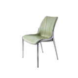 [Dining Chair] Wood vaneer frame + saddle leather & PU ,Restaurant and hotel facilities with armless dining chairs