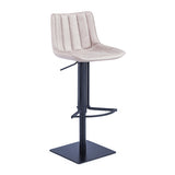[Hydraulic Barstool] Black matt frame base + PU , Upholstered Kitchen Island Swivel Bar Chair