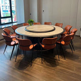 [Dining Chair] Gun color frame + saddle leather & PU , Family dinner party matching dining chairs
