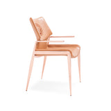 [Dining Chair] rose gold frame + saddle leather & PU , Hotel banquet with armchair dining chairs