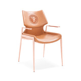 [Dining Chair] rose gold frame + saddle leather & PU , Hotel banquet with armchair dining chairs