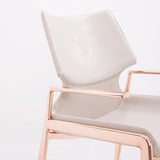 [Dining Chair] rose gold frame + saddle leather & PU , Hotel banquet with armchair dining chairs