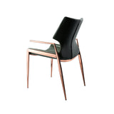 [Dining Chair] rose gold frame + saddle leather & PU , Hotel banquet with armchair dining chairs