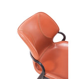 [Dining Chair] Gun color frame + saddle leather & PU , Family dinner party matching dining chairs