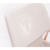 [Dining Chair] rose gold frame + saddle leather & PU , Hotel banquet with armchair dining chairs