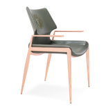 [Dining Chair] rose gold frame + saddle leather & PU , Hotel banquet with armchair dining chairs