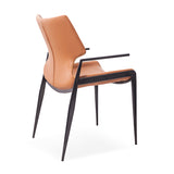 [Dining Chair] rose gold frame + saddle leather & PU , Hotel banquet with armchair dining chairs