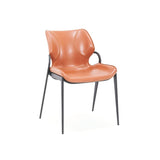[Dining Chair] Gun color frame + saddle leather & PU , Family dinner party matching dining chairs