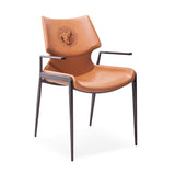 [Dining Chair] rose gold frame + saddle leather & PU , Hotel banquet with armchair dining chairs