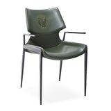 [Dining Chair] rose gold frame + saddle leather & PU , Hotel banquet with armchair dining chairs