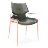[Dining Chair] rose gold frame + saddle leather & PU , Hotel banquet with armchair dining chairs