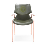[Dining Chair] rose gold frame + saddle leather & PU , Hotel banquet with armchair dining chairs
