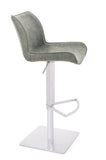 [Hydraulic Barstool]  201# Burshed stainlee frame + PU , Ergonomic Backres bar stoolsf or bar island counter