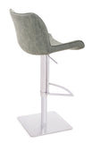 [Hydraulic Barstool]  201# Burshed stainlee frame + PU , Ergonomic Backres bar stoolsf or bar island counter