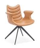 [Lounge chair]  Gun color frame +  saddle leather & PU，Co-working Spaces office lounge chairs for rest