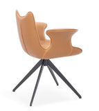 [Lounge chair]  Gun color frame +  saddle leather & PU，Co-working Spaces office lounge chairs for rest