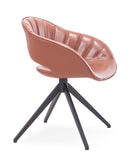 [Lounge chair]  Gun color frame +  saddle leather & PU，Commercial Grade Lounge Chair - Ideal for Public Spaces & Lobbies