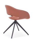 [Lounge chair]  Gun color frame +  saddle leather & PU，Commercial Grade Lounge Chair - Ideal for Public Spaces & Lobbies