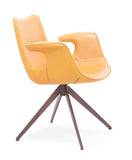 [Lounge chair]  Wood vaneer frame +  saddle leather & PU，Breathable Fabric Rotating Lounge Chair for Sunroom