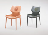 [Dining Chair] Iron frame + full-grain saddle leather & PU ，Modern Leather Dining Chair for Multi-Scene Matching