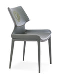 [Dining Chair] Iron frame + full-grain saddle leather & PU ，Modern Leather Dining Chair for Multi-Scene Matching