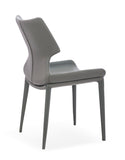 [Dining Chair] Iron frame + full-grain saddle leather & PU ，Modern Leather Dining Chair for Multi-Scene Matching